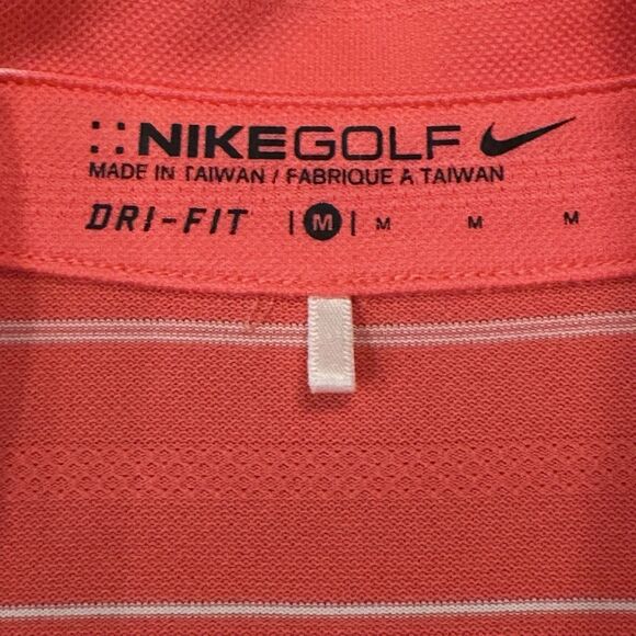 Nike Golf Women’s Active Dri-fit Coral White Striped Polo Tank Top Medium - Picture 3 of 10